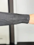 MILANO ITALY Hemdbluse Ruffle in anthrazit, Vorderansicht mit Rüsche