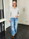 MILANO ITALY Hemdbluse Soft Grey in grau-meliert, Vorderansicht