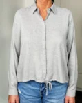 MILANO ITALY Hemdbluse Soft Grey in grau-meliert, Vorderansicht